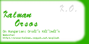 kalman orsos business card