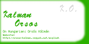 kalman orsos business card